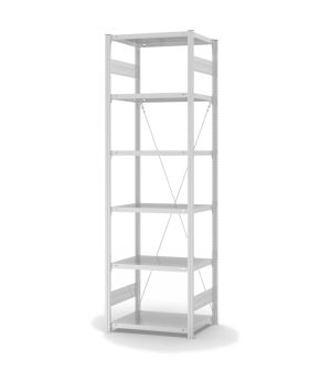 Fachbodenregal Grundregal ORION PLUS, 2.500×750×500 mm, lichtgrau