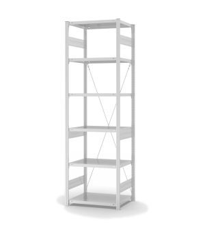 Fachbodenregal Grundregal ORION PLUS, 2.500×750×500 mm, lichtgrau