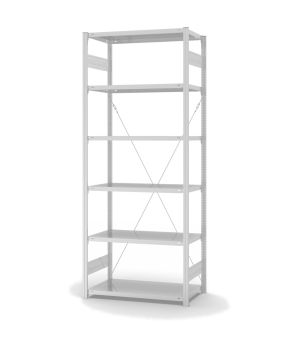 Antibakterielles Regal Grundregal ORION PLUS, 2.500×1.000×500 mm, verkehrsweiss