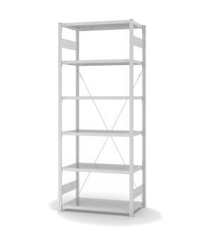 Fachbodenregal Grundregal ORION PLUS, 2.500×1.000×500 mm, lichtgrau