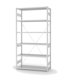 Fachbodenregal Grundregal ORION PLUS, 2.500×1.300×500 mm, lichtgrau