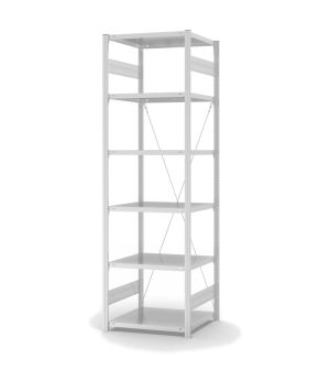 Fachbodenregal Grundregal ORION PLUS, 2.500×750×600 mm, lichtgrau
