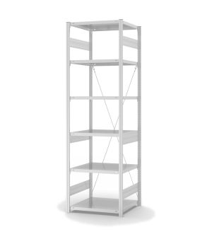 Fachbodenregal Grundregal ORION PLUS, 2.500×750×600 mm, lichtgrau