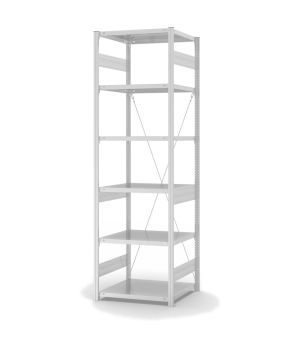 Fachbodenregal Grundregal ORION PLUS, 2.500×750×600 mm, lichtgrau