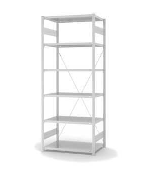 Fachbodenregal Grundregal ORION PLUS, 2.500×1.000×600 mm, lichtgrau