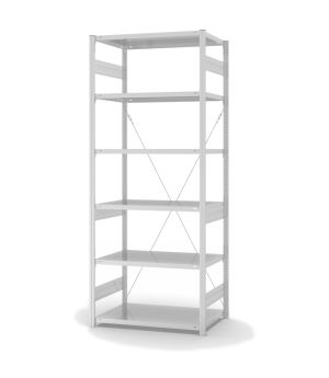 Fachbodenregal Grundregal ORION PLUS, 2.500×1.000×600 mm, lichtgrau