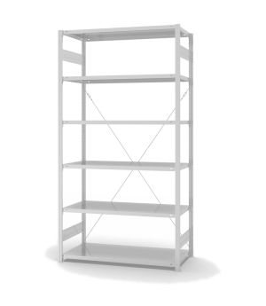 Fachbodenregal Grundregal ORION PLUS, 2.500×1.300×600 mm, lichtgrau
