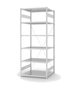 Antibakterielles Regal Grundregal ORION PLUS, 2.500×1.000×800 mm, verkehrsweiss
