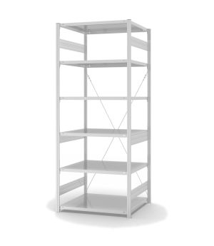 Fachbodenregal Grundregal ORION PLUS, 2.500×1.000×800 mm, lichtgrau
