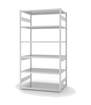 Fachbodenregal Grundregal ORION PLUS, 2.500×1.300×800 mm, lichtgrau