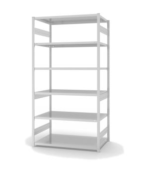 Fachbodenregal Grundregal ORION PLUS, 2.500×1.300×800 mm, lichtgrau