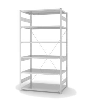 Fachbodenregal Grundregal ORION PLUS, 2.500×1.300×800 mm, lichtgrau