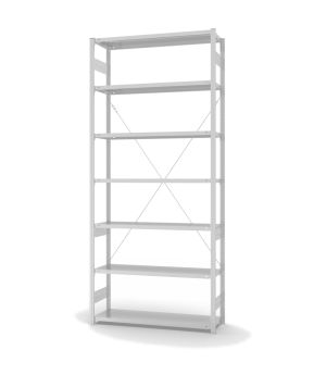 Fachbodenregal Grundregal ORION PLUS, 3.000×1.300×400 mm, lichtgrau