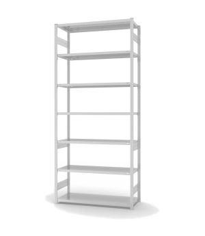 Fachbodenregal Grundregal ORION PLUS, 3.000×1.300×500 mm, lichtgrau