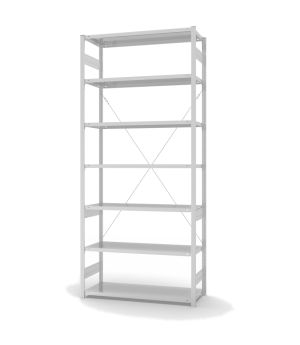Fachbodenregal Grundregal ORION PLUS, 3.000×1.300×500 mm, lichtgrau