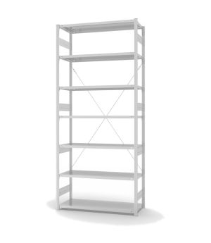 Fachbodenregal Grundregal ORION PLUS, 3.000×1.300×500 mm, lichtgrau
