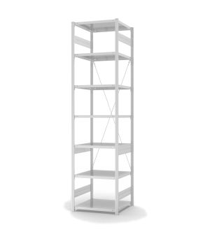 Fachbodenregal Grundregal ORION PLUS, 3.000×750×600 mm, lichtgrau