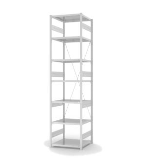 Fachbodenregal Grundregal ORION PLUS, 3.000×750×600 mm, lichtgrau