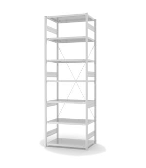 Fachbodenregal Grundregal ORION PLUS, 3.000×1.000×600 mm, lichtgrau