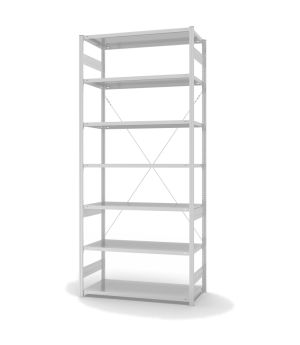 Fachbodenregal Grundregal ORION PLUS, 3.000×1.300×600 mm, lichtgrau