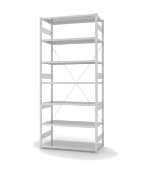 Fachbodenregal Grundregal ORION PLUS, 3.000×1.300×600 mm, lichtgrau