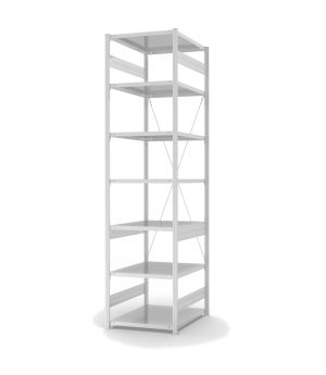 Fachbodenregal Grundregal ORION PLUS, 3.000×750×800 mm, lichtgrau