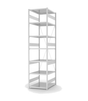 Fachbodenregal Grundregal ORION PLUS, 3.000×750×800 mm, lichtgrau