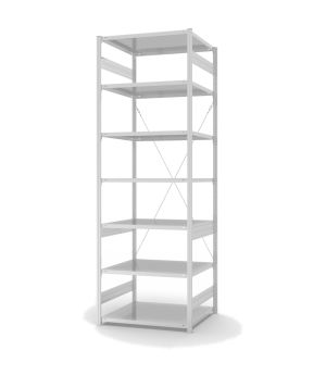 Fachbodenregal Grundregal ORION PLUS, 3.000×1.000×800 mm, lichtgrau