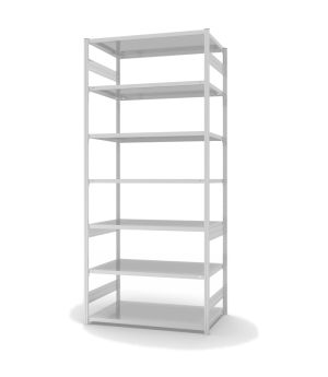 Fachbodenregal Grundregal ORION PLUS, 3.000×1.300×800 mm, lichtgrau