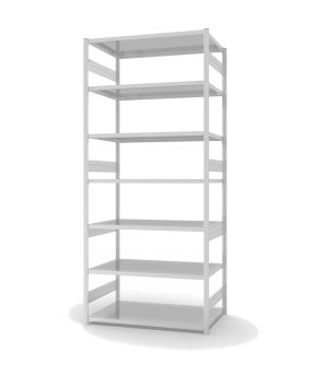 Fachbodenregal Grundregal ORION PLUS, 3.000×1.300×800 mm, lichtgrau