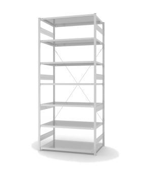 Fachbodenregal Grundregal ORION PLUS, 3.000×1.300×800 mm, lichtgrau