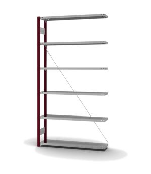 Fachbodenregal Anbauregal ORION PLUS, 2.500×1.300×300 mm, verzinkt