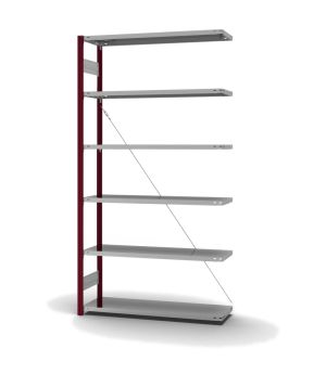 Fachbodenregal Anbauregal ORION PLUS, 2.500×1.300×400 mm, verzinkt