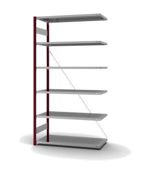 Fachbodenregal Anbauregal ORION PLUS, 2.500×1.300×600 mm, verzinkt