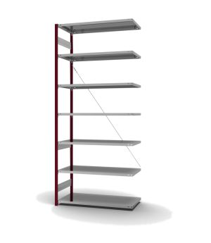 Fachbodenregal Anbauregal ORION PLUS, 3.000×1.300×600 mm, verzinkt