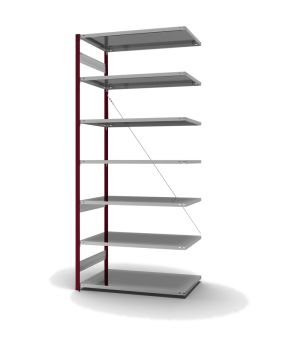 Fachbodenregal Anbauregal ORION PLUS, 3.000×1.300×800 mm, verzinkt