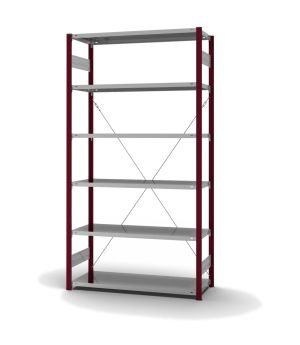 Fachbodenregal Grundregal ORION PLUS, 2.500×1.300×500 mm, verzinkt