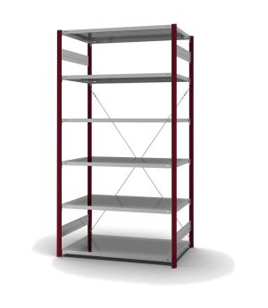 Fachbodenregal Grundregal ORION PLUS, 2.500×1.300×800 mm, verzinkt