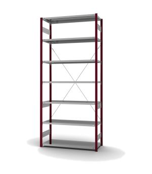Fachbodenregal Grundregal ORION PLUS, 3.000×1.300×500 mm, verzinkt