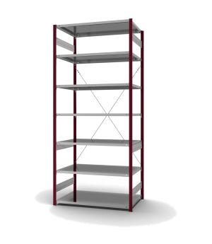 Fachbodenregal Grundregal ORION PLUS, 3.000×1.300×800 mm, verzinkt