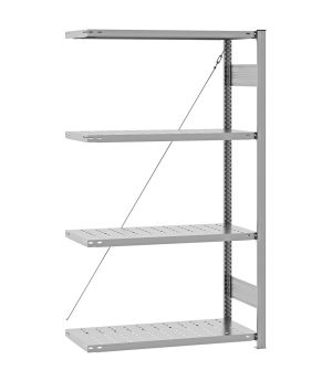 Edelstahlregal Anbauregal ORION PLUS, 1.750×1.000×400 mm, Edelstahl