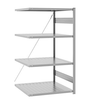 Edelstahlregal Anbauregal ORION PLUS, 1.750×1.000×800 mm, Edelstahl