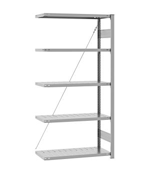 Edelstahlregal Anbauregal ORION PLUS, 2.000×1.000×400 mm, Edelstahl