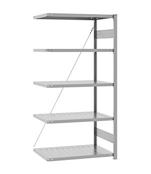Edelstahlregal Anbauregal ORION PLUS, 2.000×1.000×600 mm, Edelstahl