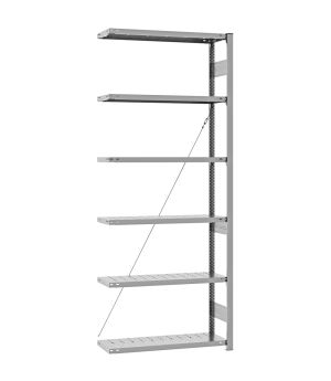 Edelstahlregal Anbauregal ORION PLUS, 2.500×1.000×300 mm, Edelstahl