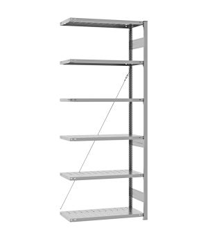 Edelstahlregal Anbauregal ORION PLUS, 2.500×1.000×400 mm, Edelstahl