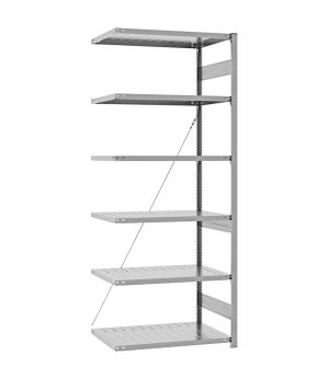 Edelstahlregal Anbauregal ORION PLUS, 2.500×1.000×600 mm, Edelstahl
