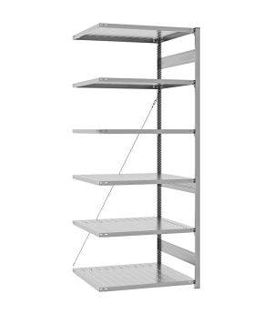 Edelstahlregal Anbauregal ORION PLUS, 2.500×1.000×800 mm, Edelstahl
