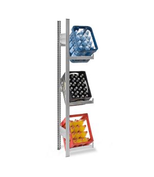 Getränkekistenregal Anbauregal ORION PLUS, 1.750×500×300 mm, verzinkt