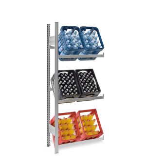 Getränkekistenregal Anbauregal ORION PLUS, 1.750×750×300 mm, verzinkt